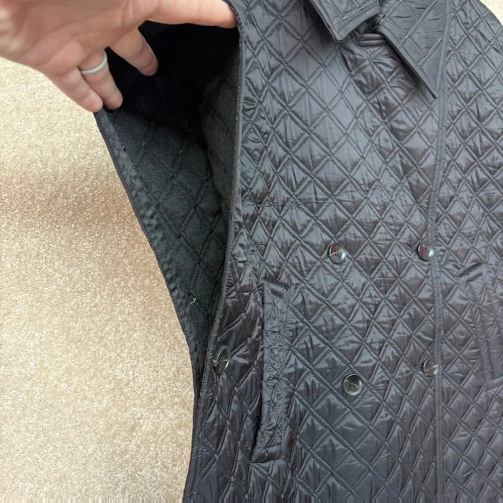 Mayson the Label Cape Coat‎ Womens One Size Black Quilted Double Breasted NEW